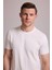 Erkek Beyaz Regular Fit Bisiklet Yaka Triko Tişört 2