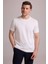 Erkek Beyaz Regular Fit Bisiklet Yaka Triko Tişört 5
