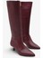 Kadın Sivri Burun Yandan Fermuarlı Topuklu Günlük Çizme Zery Bordo 1