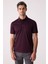 Erkek Bordo Regular Fit Desenli Merserize Polo Yaka Tişört 1