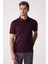 Erkek Bordo Regular Fit Desenli Merserize Polo Yaka Tişört 3