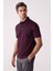 Erkek Bordo Regular Fit Desenli Merserize Polo Yaka Tişört 4