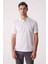 Erkek Beyaz Regular Fit Polo Yaka Desenli Merserize Tişört 1