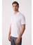 Erkek Beyaz Regular Fit Polo Yaka Desenli Merserize Tişört 2