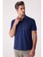 Erkek Lacivert Regular Fit Polo Yaka Merserize Tişört 5