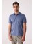 Erkek Mavi Regular Fit Desenli Merserize Polo Yaka Tişört 5