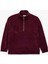 Oversize Uzun Kollu Yarım Fermuarlı Şardonlu Polar Sweatshirt 1