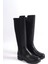 Kadın Siyah Dalgıç Kumaş Dizaltı Çizme 6