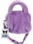 Desenli Mor Peluş Omuz Çantası 3016 4