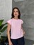 Kadın Basic Bisiklet Yaka Ay Kol T-Shirt %100 Pamuk 1