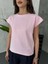 Kadın Basic Bisiklet Yaka Ay Kol T-Shirt %100 Pamuk 3