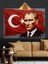 Türk Bayrağı Önünde Atatürk Dekoratif Kanvas - Mdf Ahşap Tablo 1