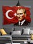 Türk Bayrağı Önünde Atatürk Dekoratif Kanvas - Mdf Ahşap Tablo 2