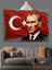 Türk Bayrağı Önünde Atatürk Dekoratif Kanvas - Mdf Ahşap Tablo 3