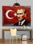 Türk Bayrağı Önünde Atatürk Dekoratif Kanvas - Mdf Ahşap Tablo 4
