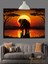 Gün Batımında Yalnız Fil Dekoratif Kanvas - Mdf Ahşap Tablo 2