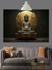 Altın Arka Planlı Meditasyon Buda Dekoratif Kanvas - Mdf Ahşap Tablo 1