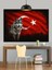 Türk Bayrağı Önünde Kurt Dekoratif Kanvas - Mdf Ahşap Tablo 1