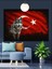 Türk Bayrağı Önünde Kurt Dekoratif Kanvas - Mdf Ahşap Tablo 2