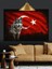 Türk Bayrağı Önünde Kurt Dekoratif Kanvas - Mdf Ahşap Tablo 3