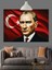 Bayrak Önünde Atatürk Portresi Dekoratif Kanvas - Mdf Ahşap Tablo 2