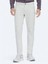 Ekru Düz Dokuma Slim Fit Casual Pamuk Karışımlı Pantolon 2