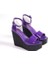 Kadın Mor Rugan Tek Bant Yüksek Dolgu Taban Ayakkabı 4