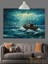 Fırtınalı Denizde Balıkçı Teknesi Dekoratif Kanvas - Mdf Ahşap Tablo 5