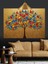 Renkli Yapraklı Hayat Ağacı Dekoratif Kanvas - Mdf Ahşap Tablo 4