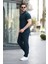 Erkek Yakalı Fermuarlı T-Shirt Pantolon Ikili Rahat Takım 2