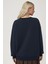 Kadın Rahat Hayvan Nakışlı Şardonlu Bisiklet Yaka Hoodie Blue 6