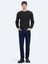 Lacivert Düz Slim Fit Denim Pamuk Karışımlı Pantolon 1
