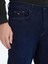 Lacivert Düz Slim Fit Denim Pamuk Karışımlı Pantolon 3