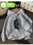 Çiçek ve Yazılar Baskı Detaylı Içi Polarlı Kapüşonlu Sweatshirt 1