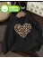 Leopar Kalp Baskı Detaylı Içi Polarlı Kapüşonlu Sweatshirt 1