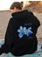 Çiçek Baskı Detaylı Içi Polarlı Kapüşonlu Sweatshirt 1