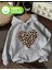 Leopar Kalp Baskı Detaylı Içi Polarlı Kapüşonlu Sweatshirt 1
