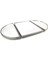 Gümüş Oval Aynalı Metal Tepsi 79X45CM 2