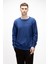 Inner Baskılı Parlament Mavisi Crewneck Erkek Sweatshirt 4
