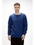 Inner Baskılı Parlament Mavisi Crewneck Erkek Sweatshirt 5