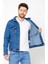 Erkek Mevsimlik Jeans Basic Bol Mavi Kot Ceket 4