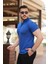 Erkek Hakim Yaka Dokuma Pamuklu Kumaş Kısa Kollu T-Shirt 2