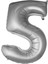 Folyo Balon 5 Rakamı Helyum Balon 36 cm Gümüş Renk - 5 Yaş Balonu - 5 Yaş Balon - 5 Rakam Balon 1