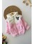 Krm Işleme Çift Renk Kapüşonlu Peluş Kız çocuk mont - Açık Pembe 1