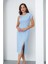 Kadın Bebe Mavi Aksesuar Detay Midi Elbise 3