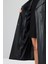 Jenny -X Kadın Siyah Kruvaze Yaka Deri Pardösü 24WGE52631M 7