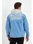 Erkek Basic Mevsimlik Kapşonlu B.mavi Kot Ceket 3