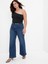 Kadın Koyu Mavi High Rise Stride Wide-Leg Jean Pantolon 2