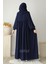 Nisa Ferace Şal Hediyeli Takım Lacivert 4