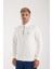 Yarım Fermuar Regular Fit Cepsiz Uzun Kol Beyaz 1